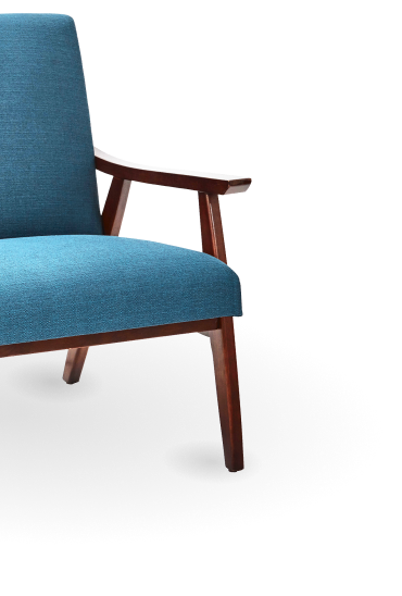 Een blauwe stoel